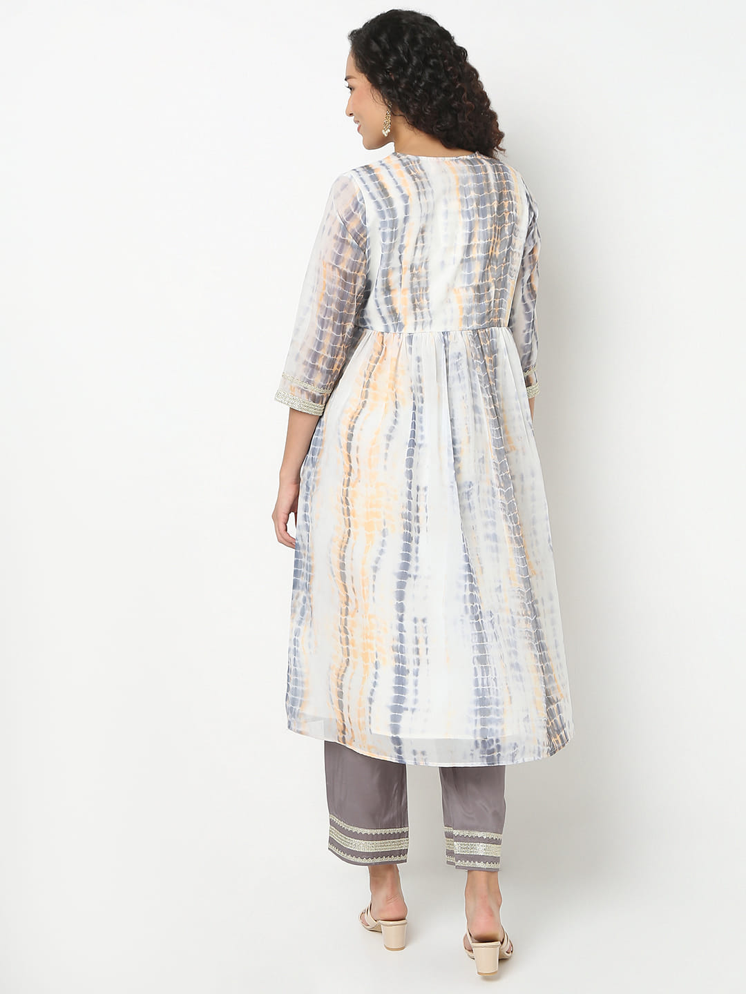 Flare Fit Printed V-Neck Kurta