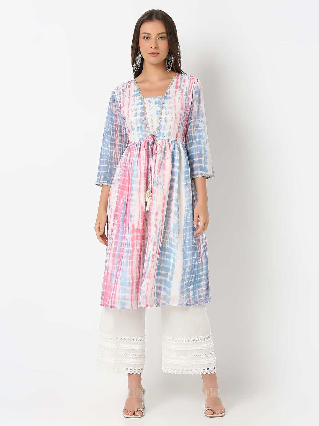 Flare Fit Printed Three-Fourth Sleeve Kurta