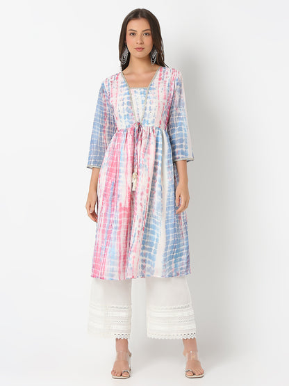 Flare Fit Printed Three-Fourth Sleeve Kurta