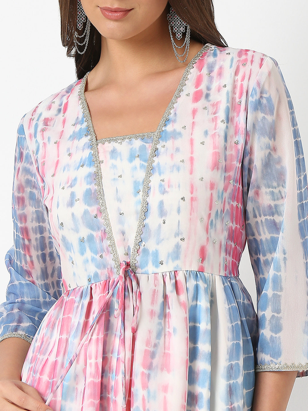 Flare Fit Printed Three-Fourth Sleeve Kurta