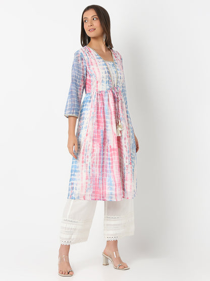 Flare Fit Printed Three-Fourth Sleeve Kurta