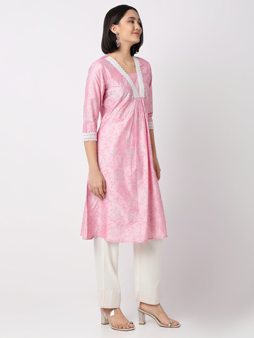 Flare Fit Printed Three-Fourth Sleeve Kurta