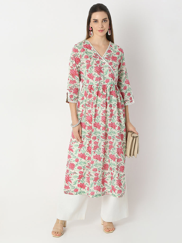 Flare Fit Printed V-Neck Kurta