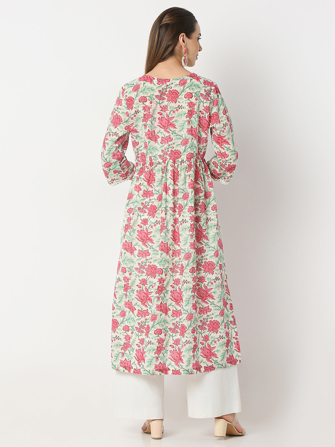 Flare Fit Printed V-Neck Kurta