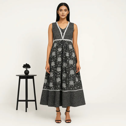 Flare Fit Printed V-Neck Kurta