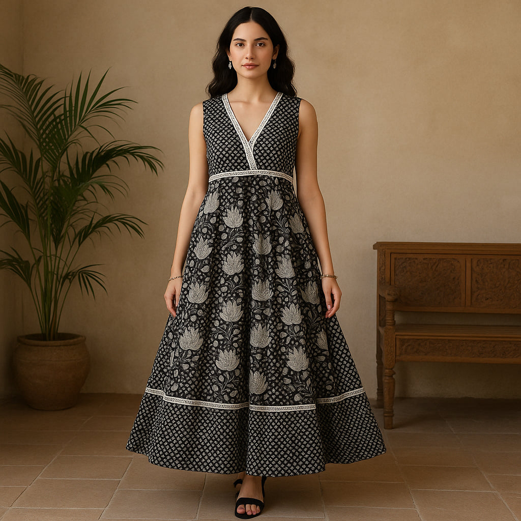 Flare Fit Printed V-Neck Flash Buy Kurta