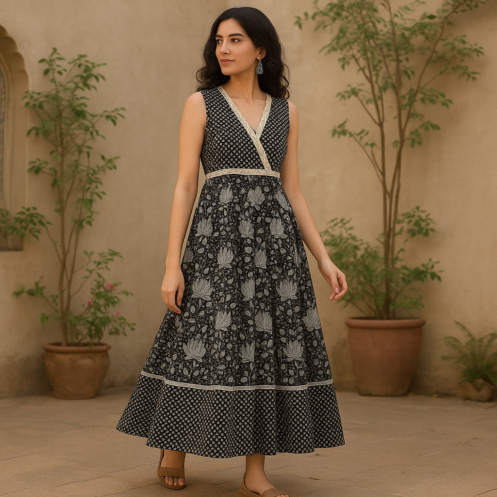 Flare Fit Printed V-Neck Flash Buy Kurta