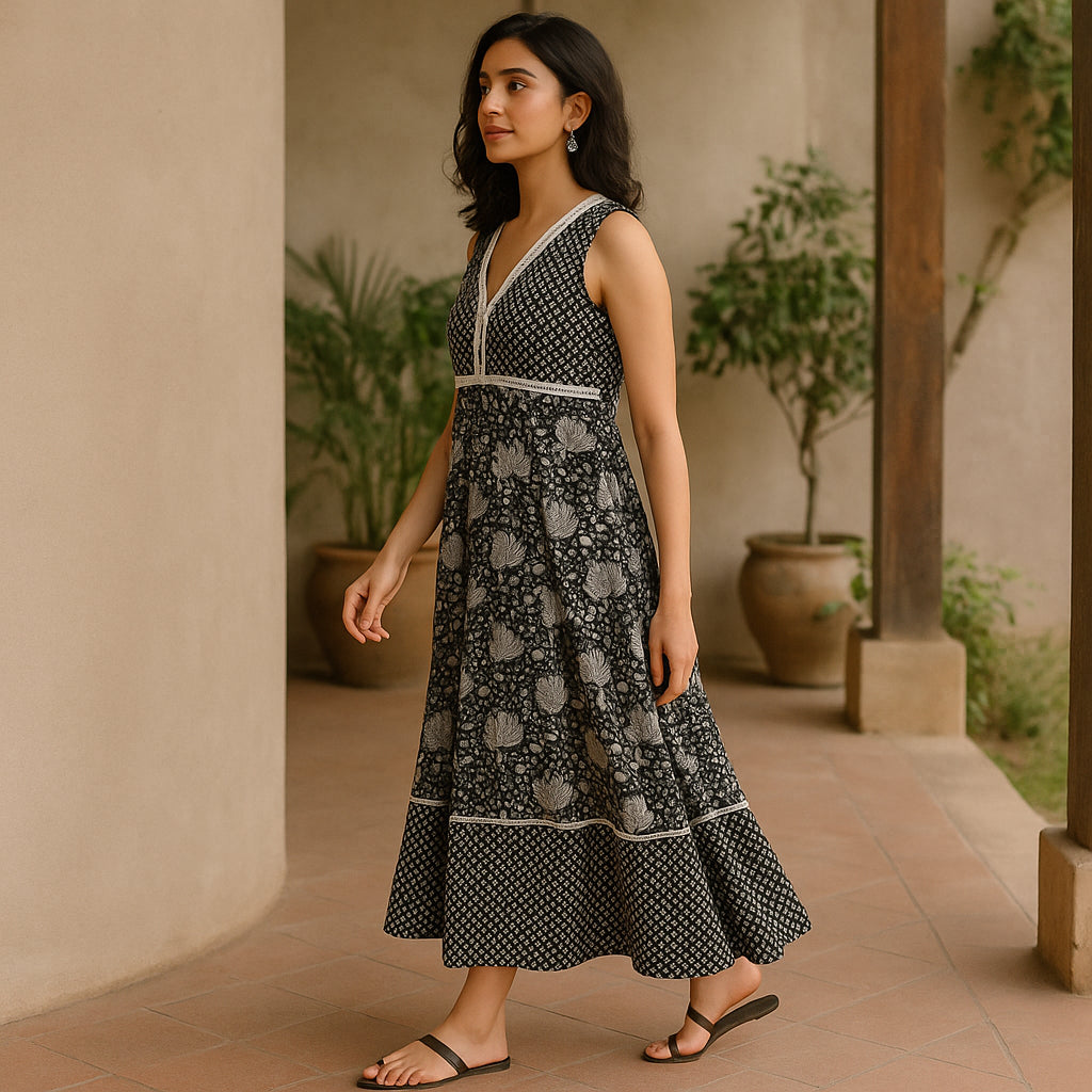 Flare Fit Printed V-Neck Flash Buy Kurta
