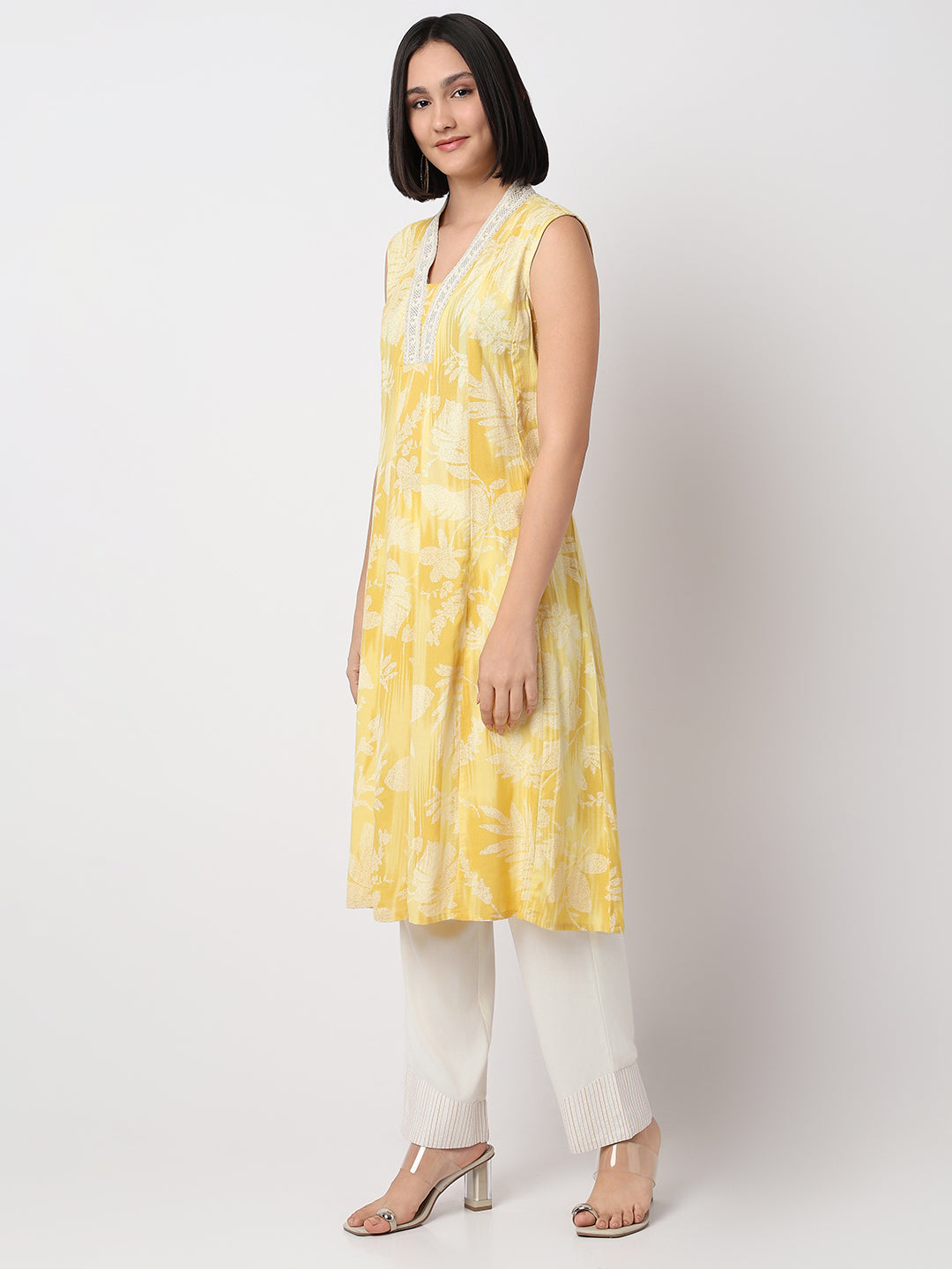 Regular Fit Printed Sleeveless Kurta