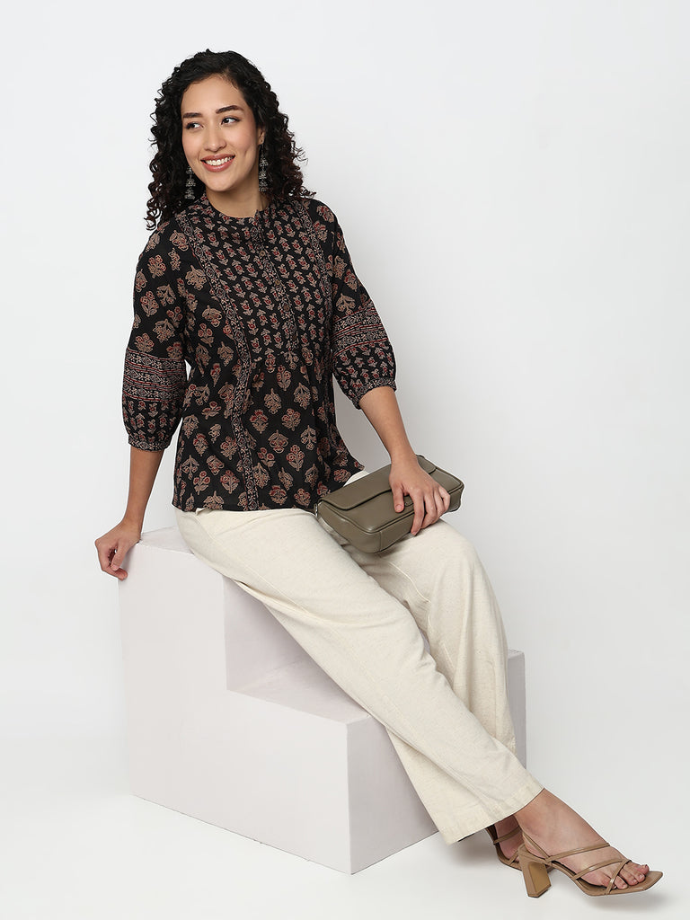 Printed Flared Short Kurta