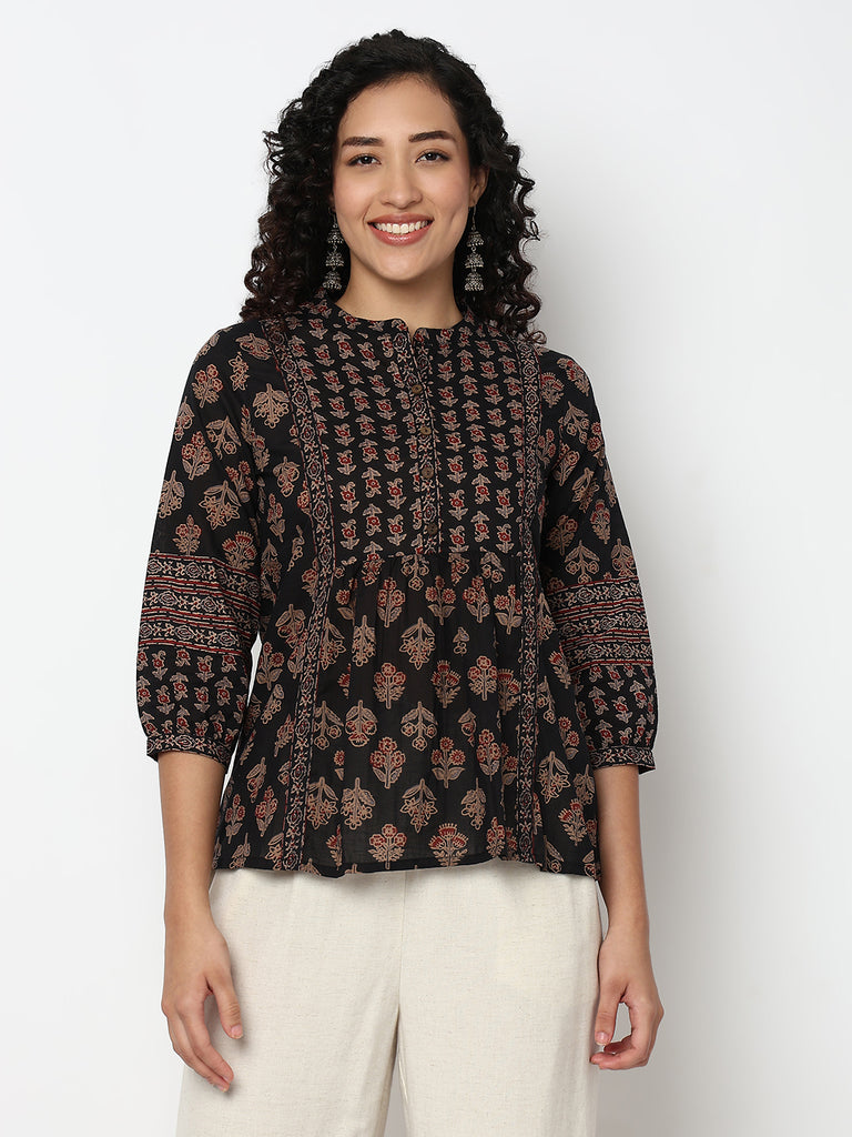 Printed Flared Short Kurta