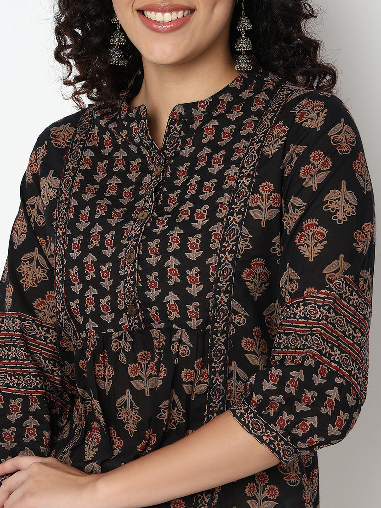 Printed Flared Short Kurta