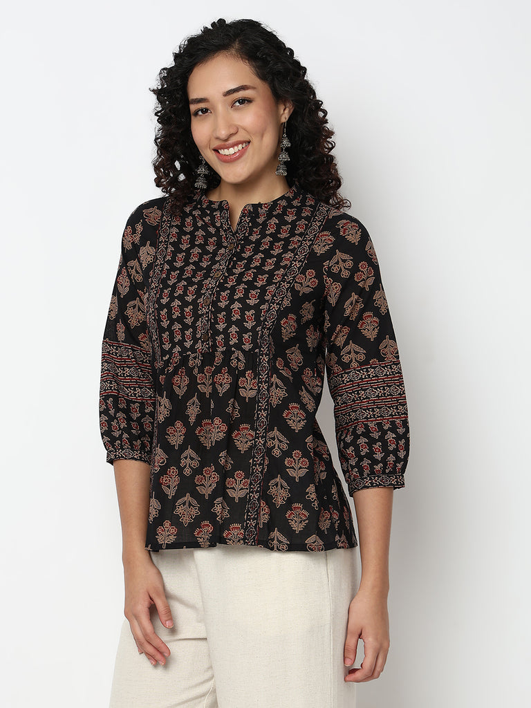 Printed Flared Short Kurta