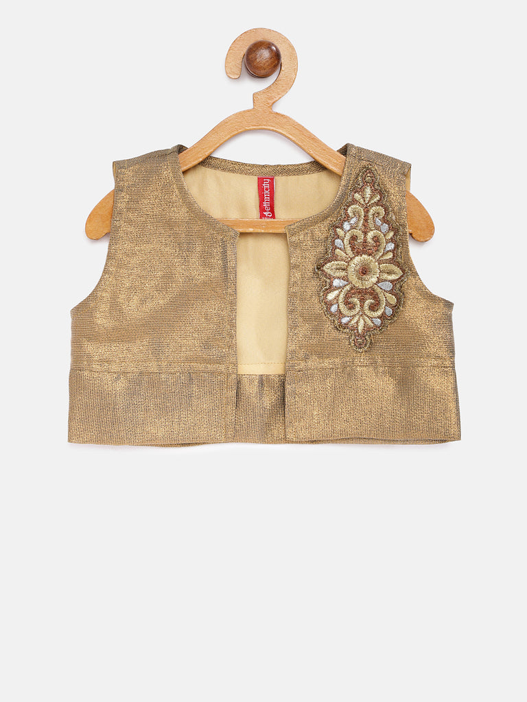 Kids Girls Flared Sleeveless Rama Green Dress