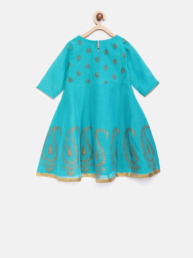 Kids Girls Kalidar Three-Fourth Teal Skd
