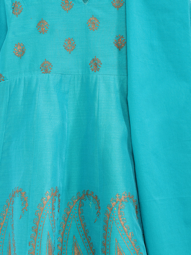Kids Girls Kalidar Three-Fourth Teal Skd