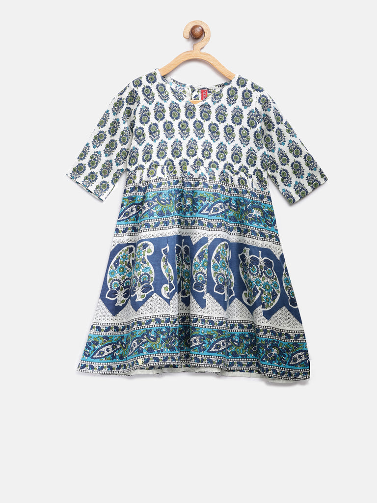 Kids Girls Kalidar Three-Fourth Teal Skd