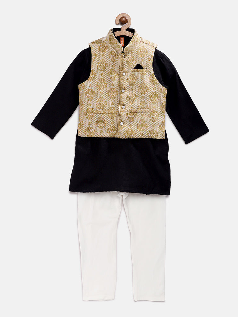 Kids Boys Straight Full Sleeve Black Kpj Set