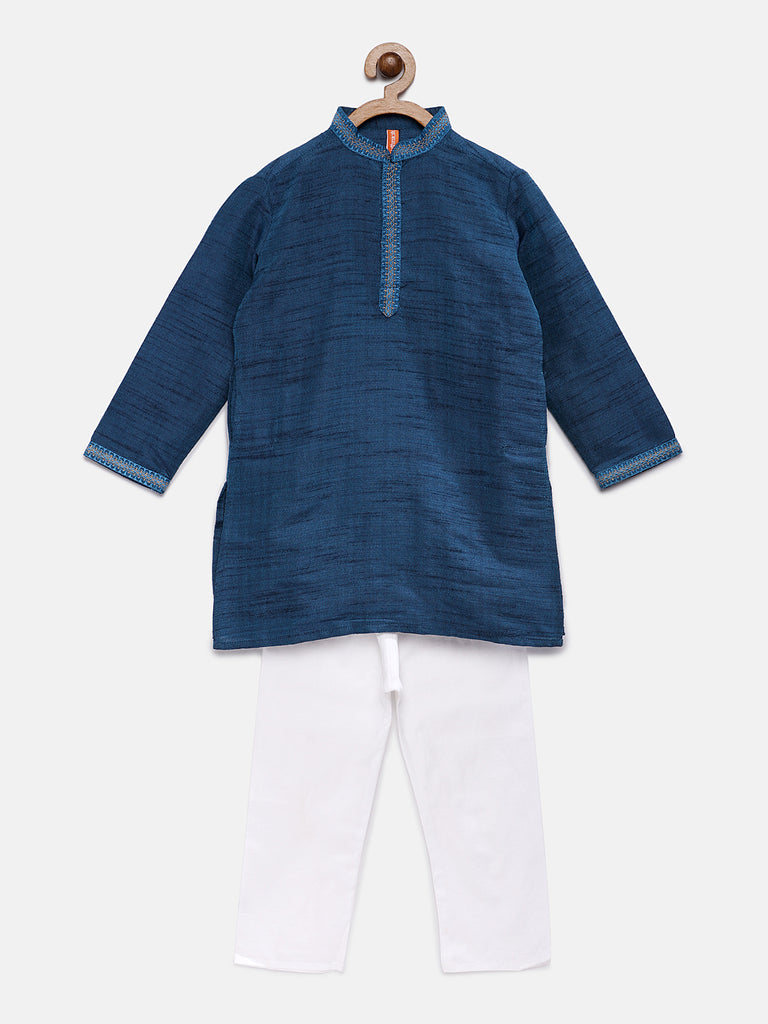 Kids Boys Straight Full Sleeve Navy Kp Set