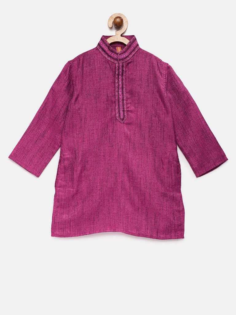 Kids Boys Straight Full Sleeve Magenta Kpj Set