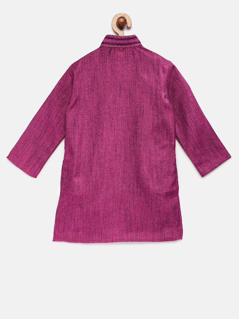Kids Boys Straight Full Sleeve Magenta Kpj Set