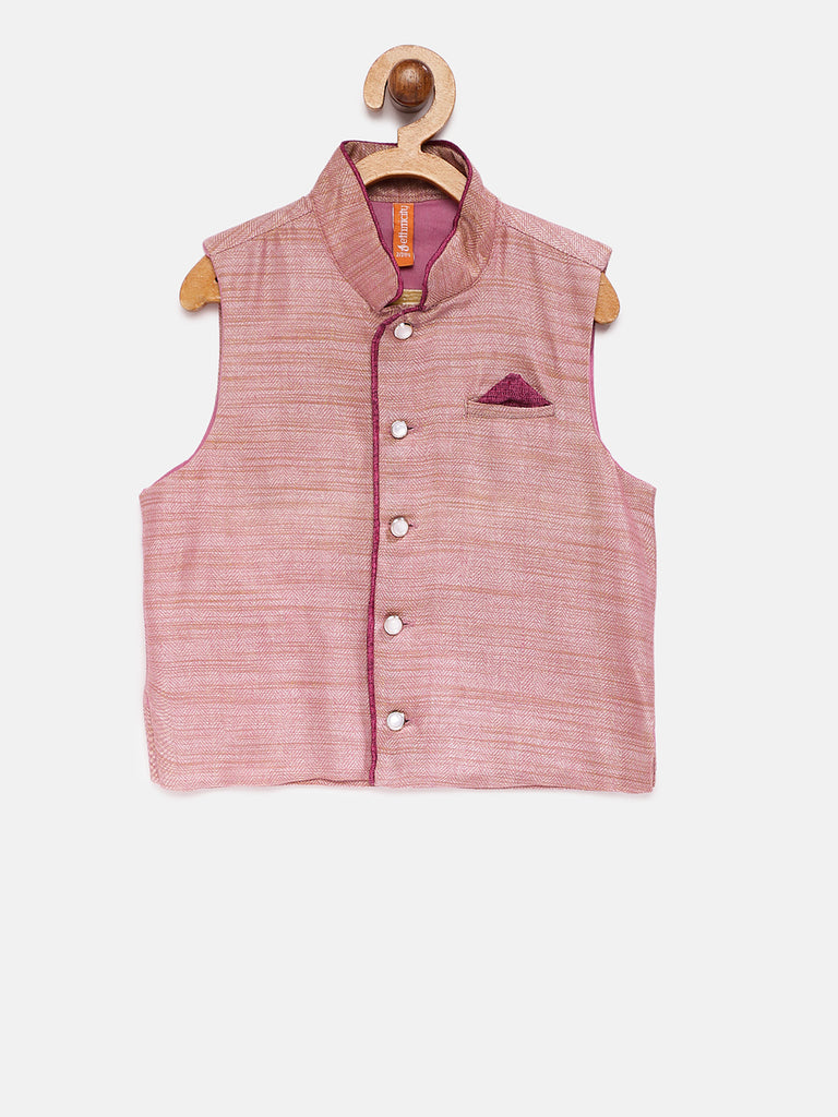 Kids Boys Straight Full Sleeve Magenta Kpj Set