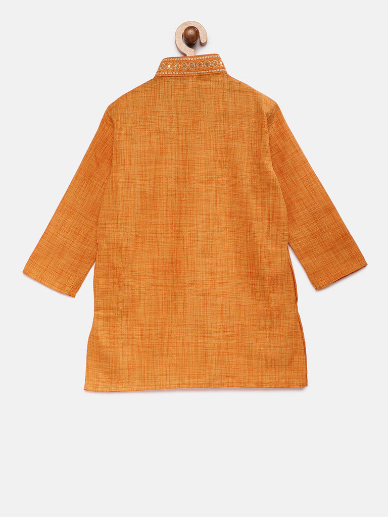 Kids Boys Straight Full Sleeve Mustard Kpj Set