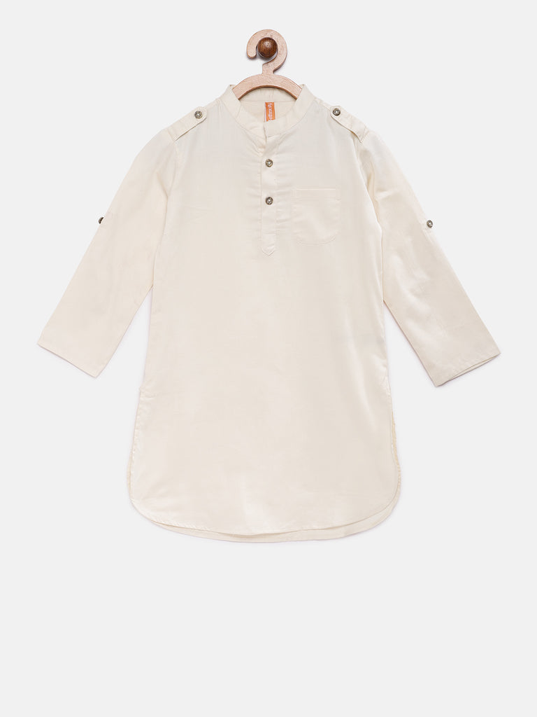 Kids Boys Straight Full Sleeve Beige Kp Set