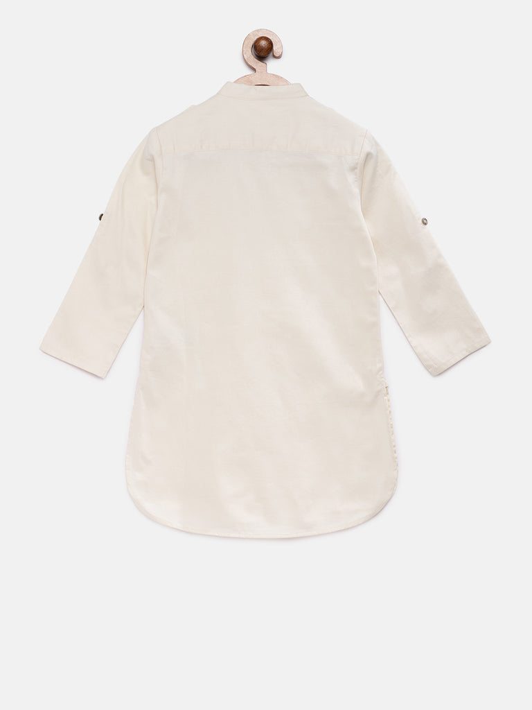Kids Boys Straight Full Sleeve Beige Kp Set