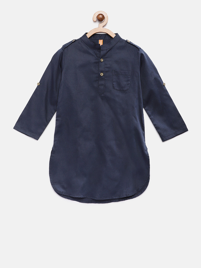 Kids Boys Straight Full Sleeve Navy Kp Set
