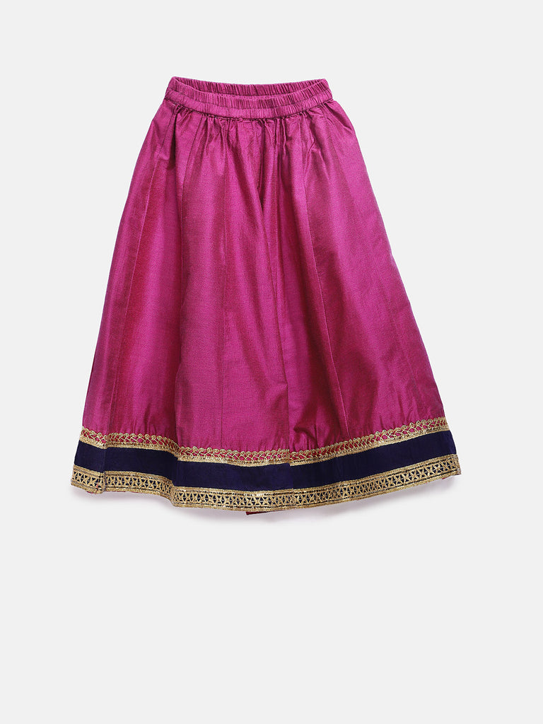 Kids Girls Kalidar Half Sleeve Navy Lehenga Set