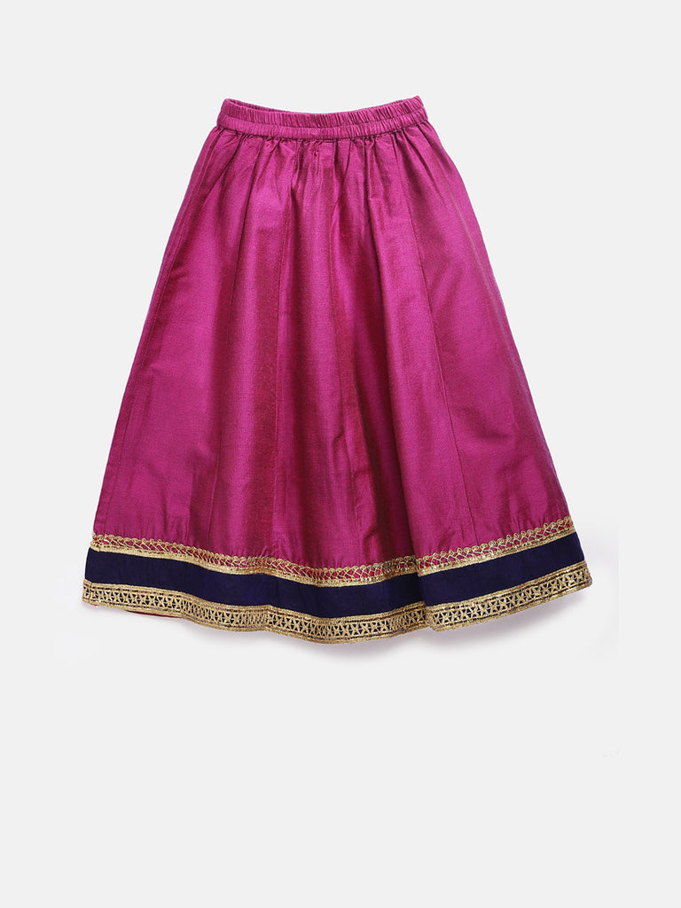 Kids Girls Kalidar Half Sleeve Navy Lehenga Set