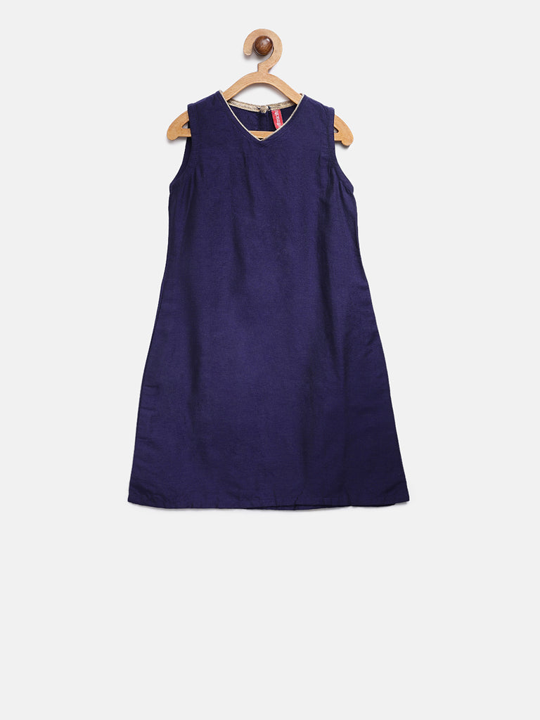 Kids Girls A Line Sleeveless Purple Lehenga Set