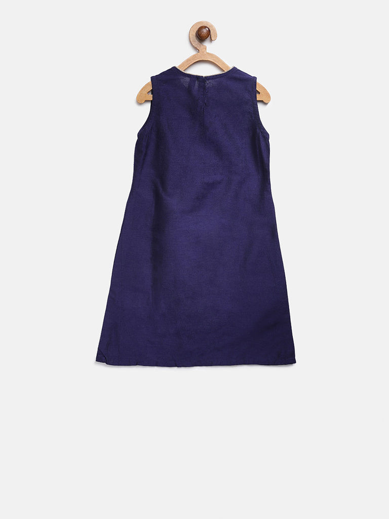 Kids Girls A Line Sleeveless Purple Lehenga Set