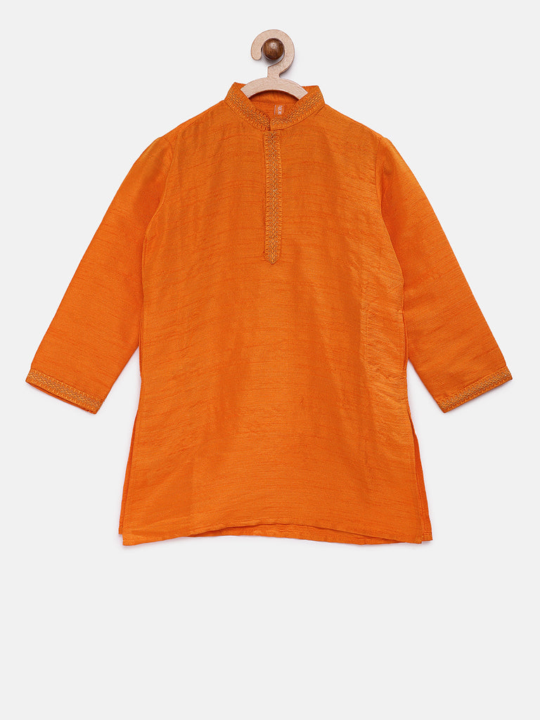 Kids Boys Straight Full Sleeve Orange Kp Set
