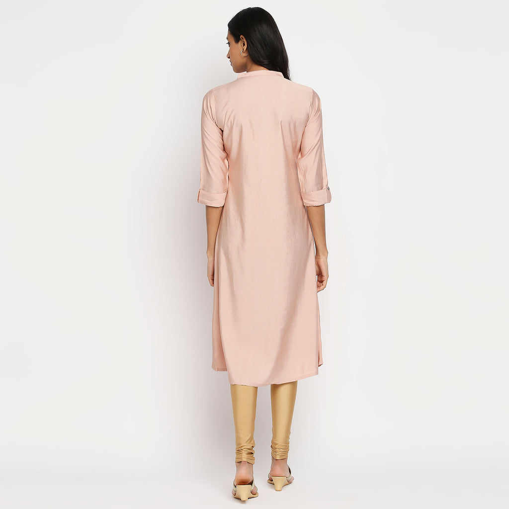 Women's Beige Gadhwaal Embroidered Kurta