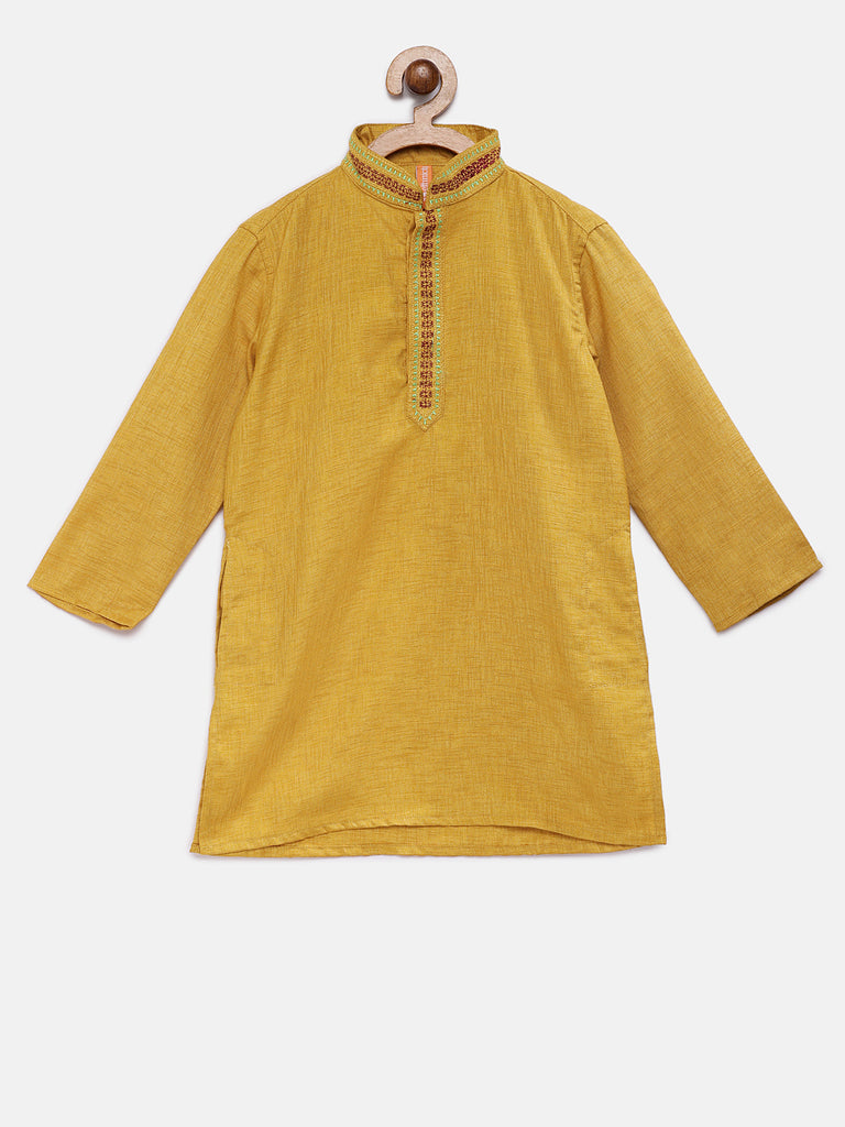 Kids Boys Straight Full Sleeve Yellow Kp Set