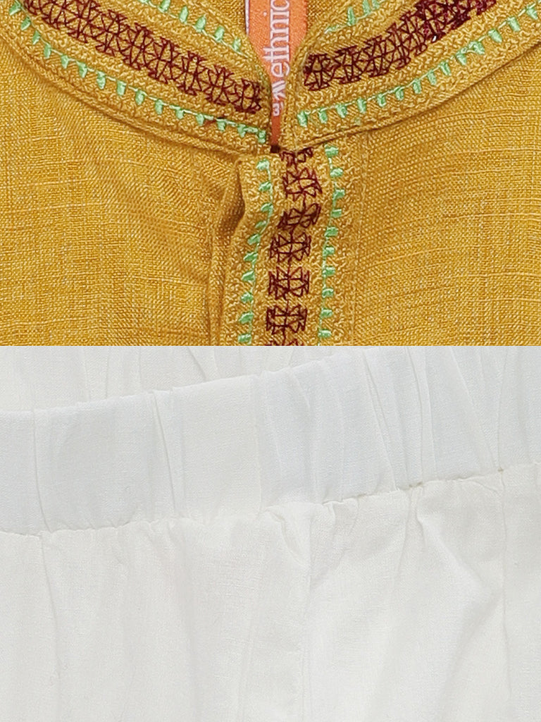 Kids Boys Straight Full Sleeve Yellow Kp Set