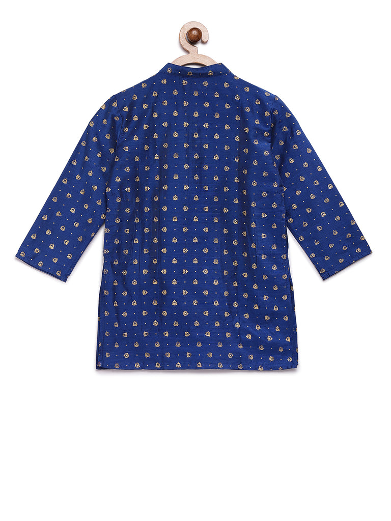 Kids Boys Straight Full Sleeve Royal Blue Kurta