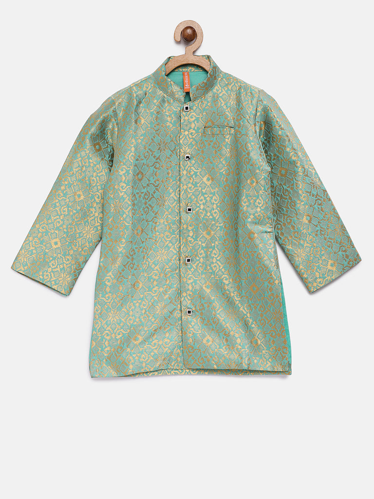 Kids Boys Straight Full Sleeve Teal Kp Set