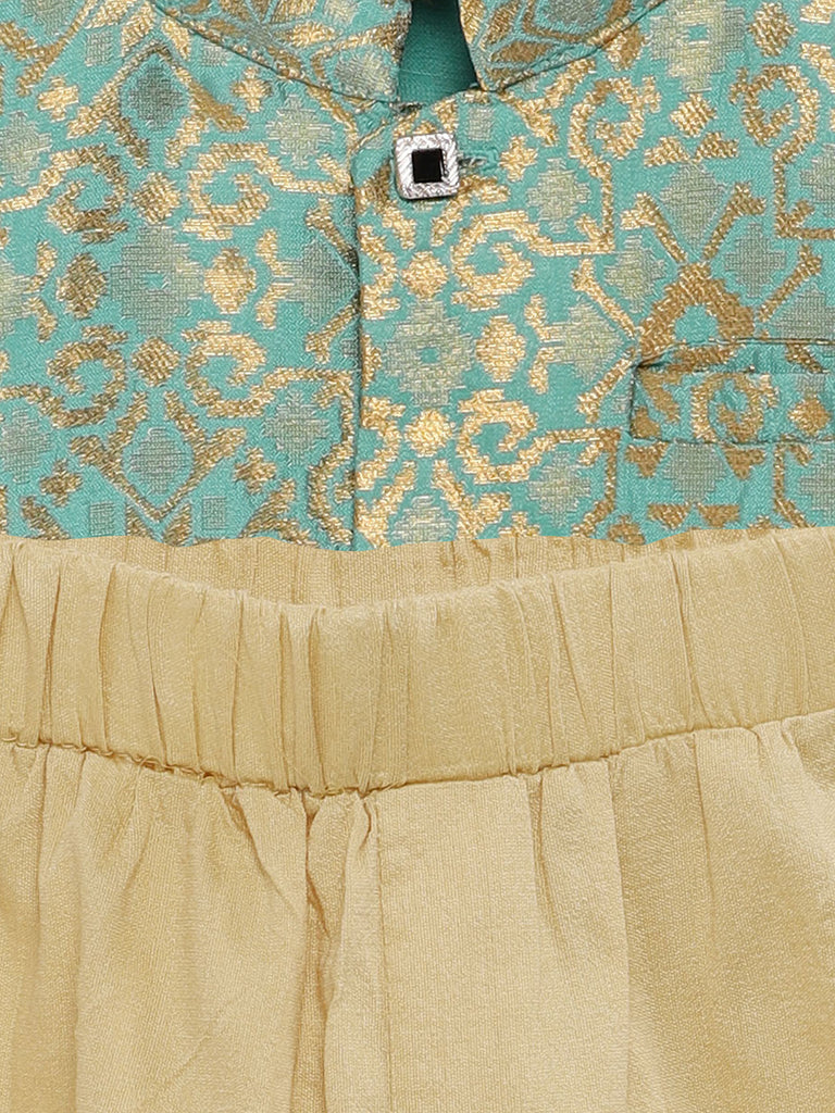 Kids Girls Flared Sleeveless Teal Lehenga Set