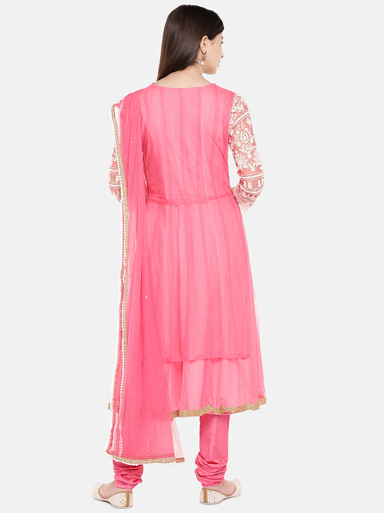 Women Straight Three-Fourth Pink Skd