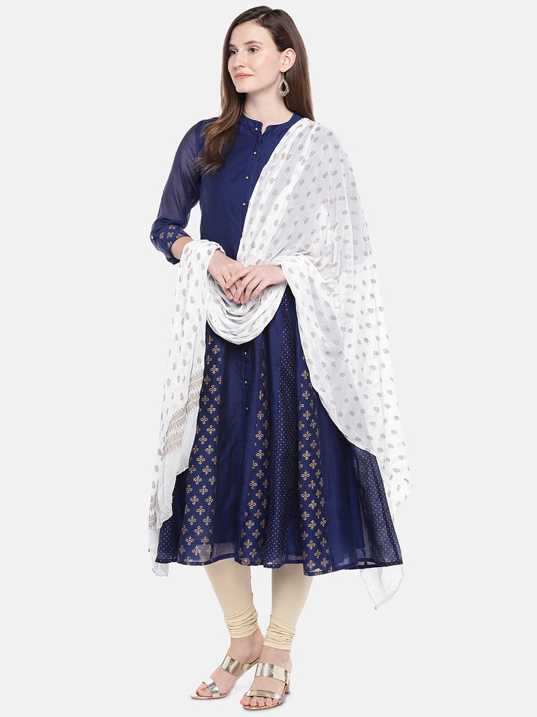 Core Women White Dupatta