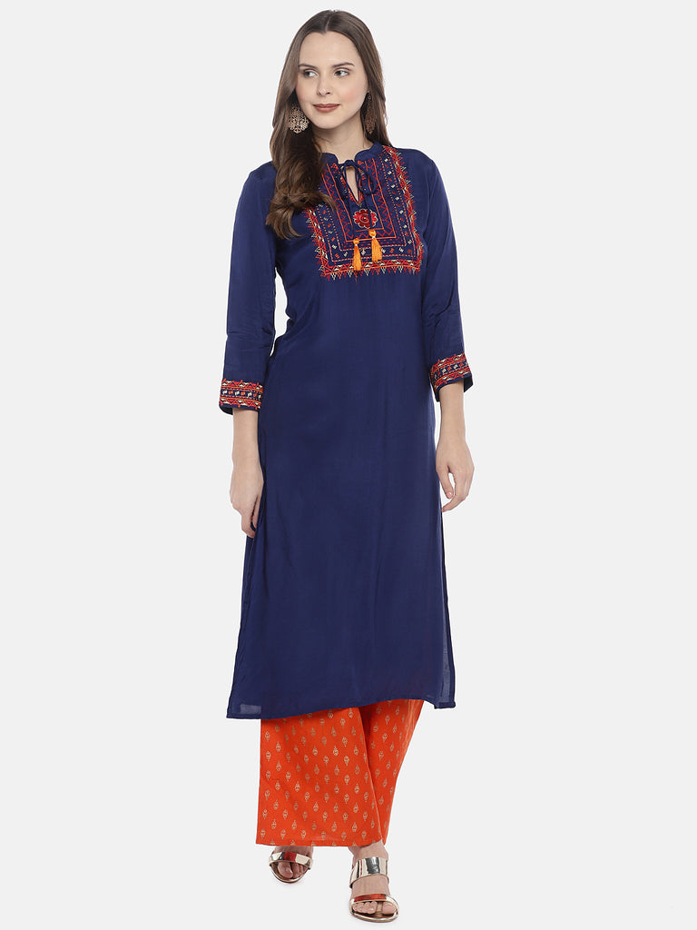 Women Flared Orange Pallazzo