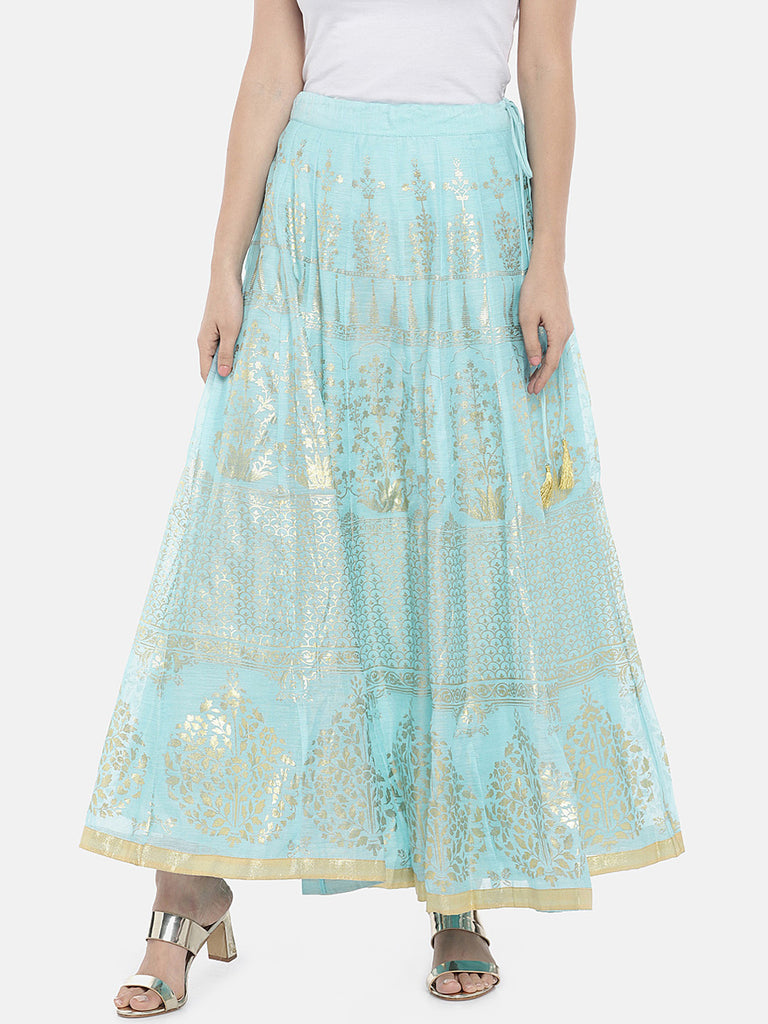 Women Kalidar Blue Skirt