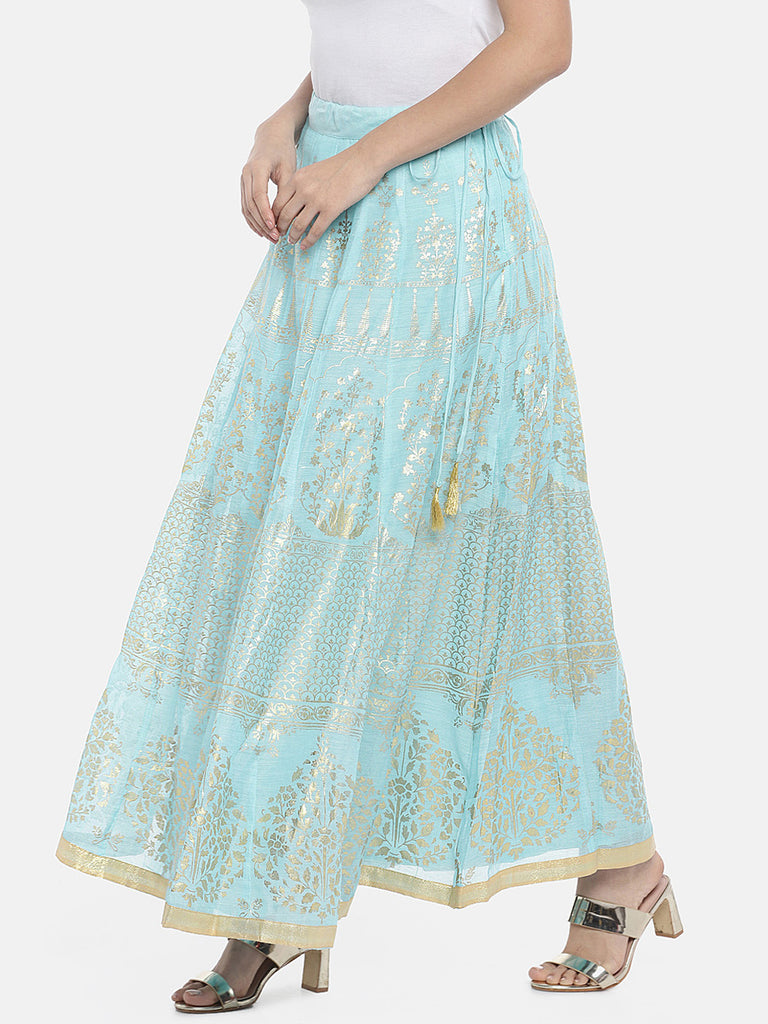 Women Kalidar Blue Skirt