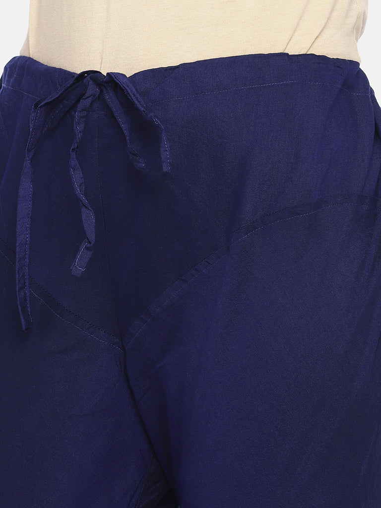 Women Straight Three-Fourth Royal Blue Skd