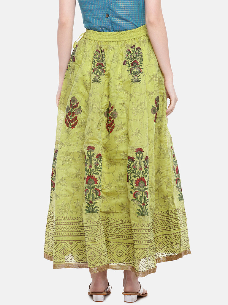Women Kalidar Olive Skirt