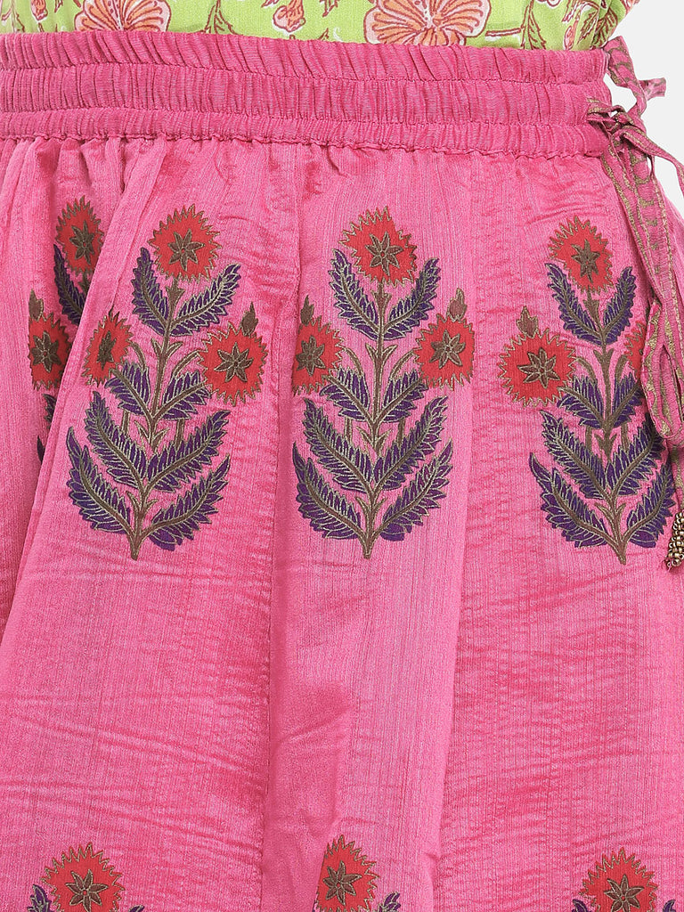 Women Kalidar Pink Skirt