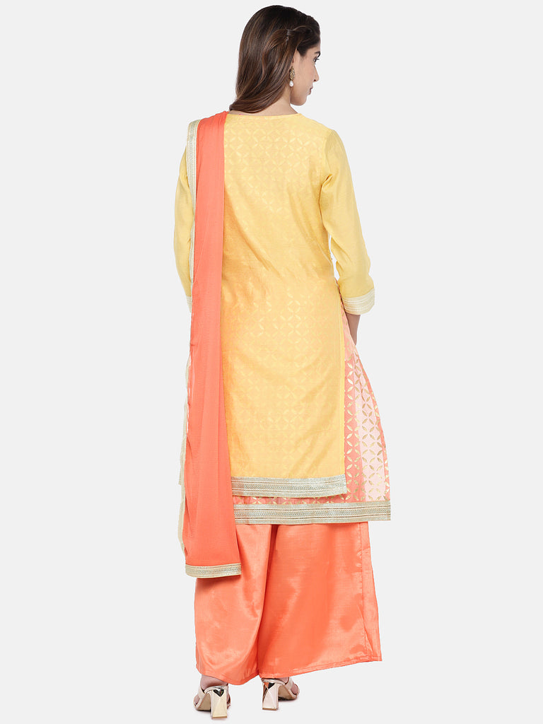 Women Twin Kurta Three-Fourth Peach Skd